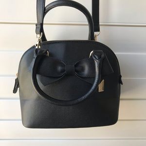 ALDO ROUNDED BLACK BOW HANDBAG